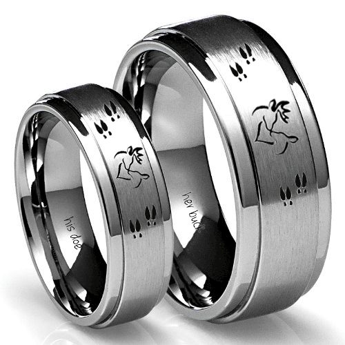 Country Promise Rings for Couples Buck and Doe Ring Set